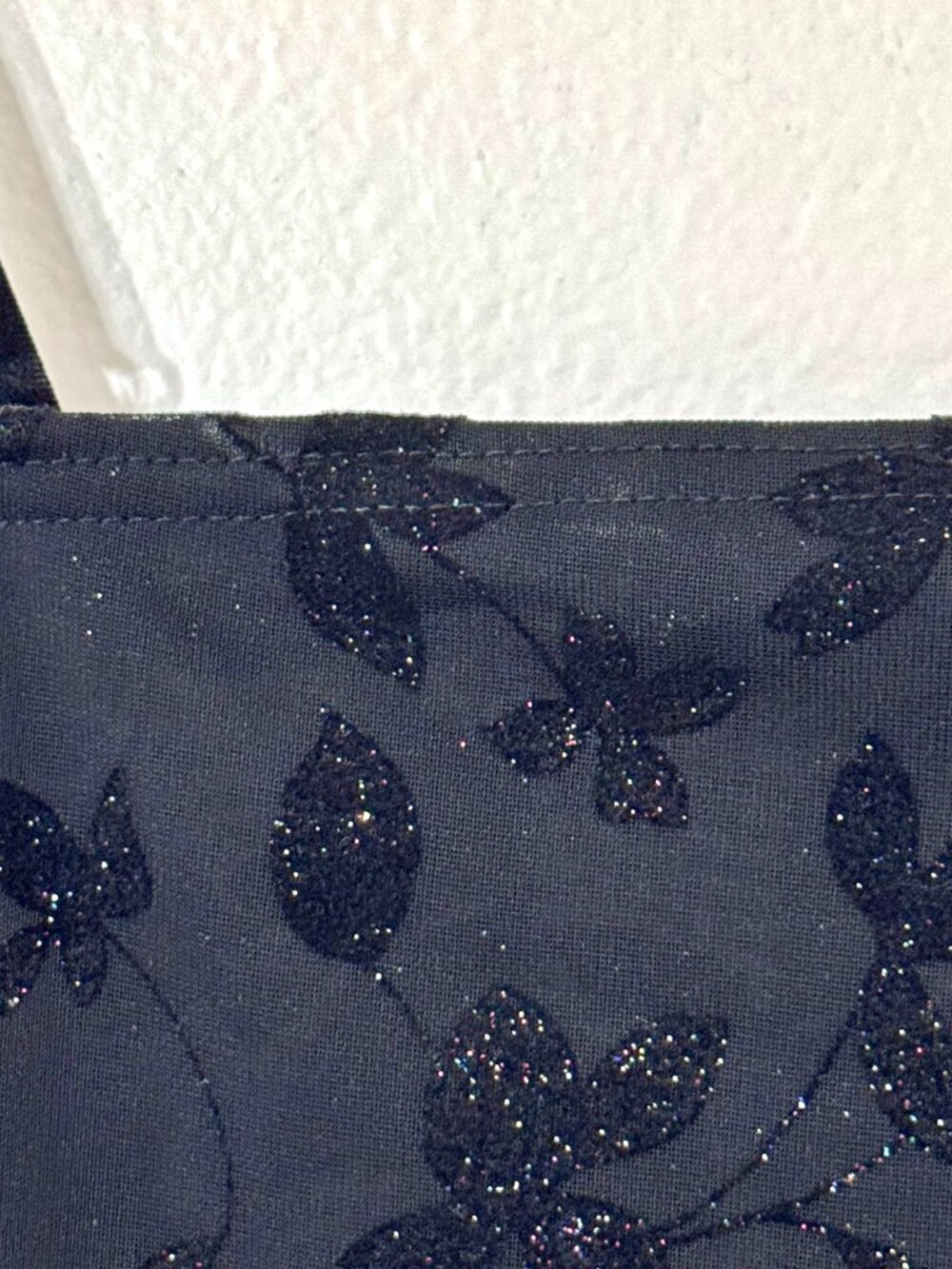 Vtg Y2K Velvet Burnout Floral Maxi Dress Sparkle Sheer Stretch Whimsigoth Witchy - Picture 9 of 9